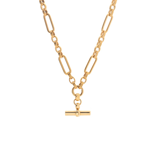 Silk & Steel Atlas Necklace in 14k gold-plated stainless steel.