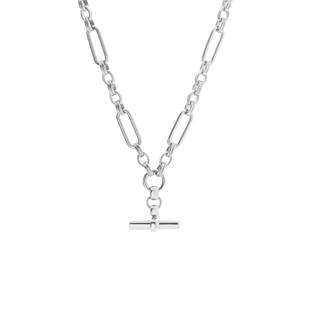 Silk & Steel Atlas Necklace in high polish stainless steel.