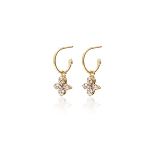 Silk & Steel Flora Hoops Gold Sterling Silver with Clear Cubic Zirconias