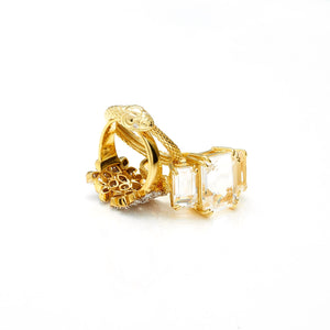 Silk & Steel Eden Ring Gold Sterling Silver with Clear Cubic Zirconias