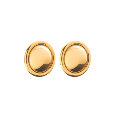 Silk & Steel statement Globe Earrings in 14k gold-plated stainless steel.