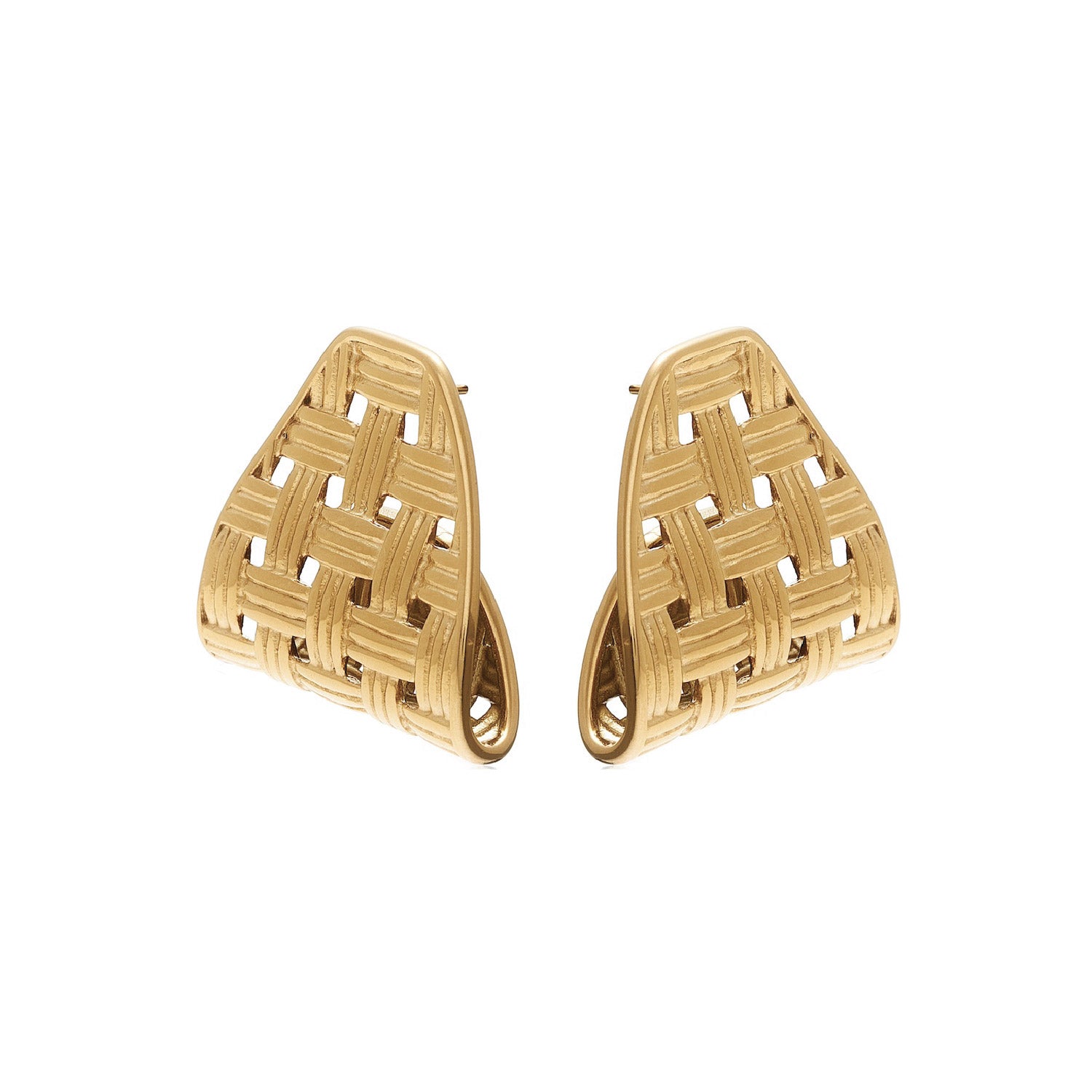 Silk & Steel Jewellery Silver Lattice Statement Earrings 