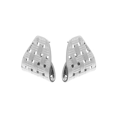 Silk & Steel Jewellery Silver Lattice Statement Earrings 