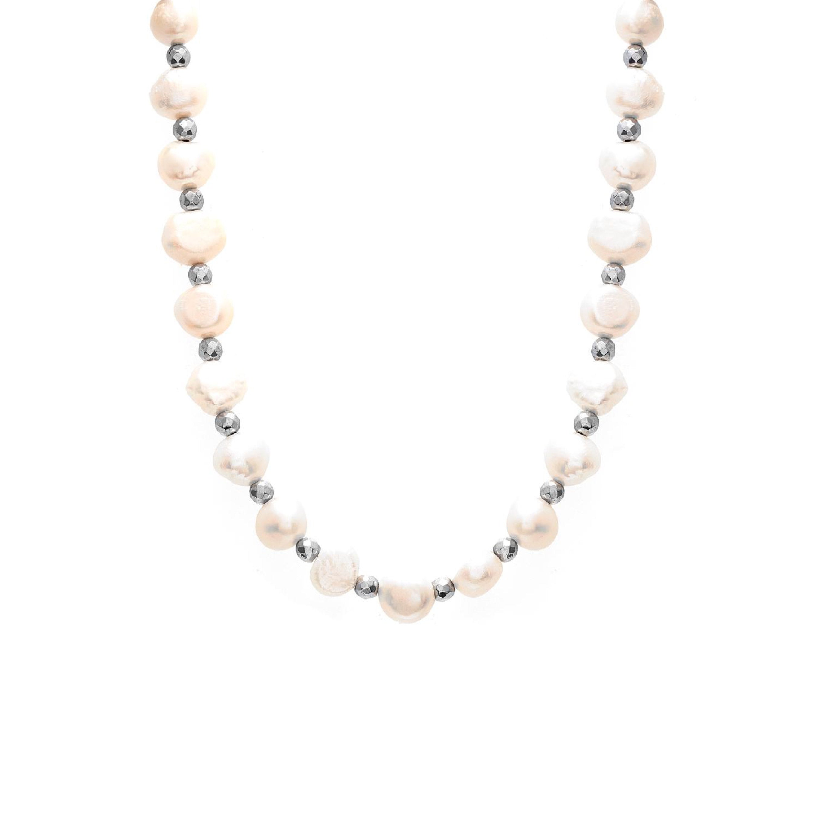 Silk & Steel Jewellery Lumina Necklace Pearl + Silver