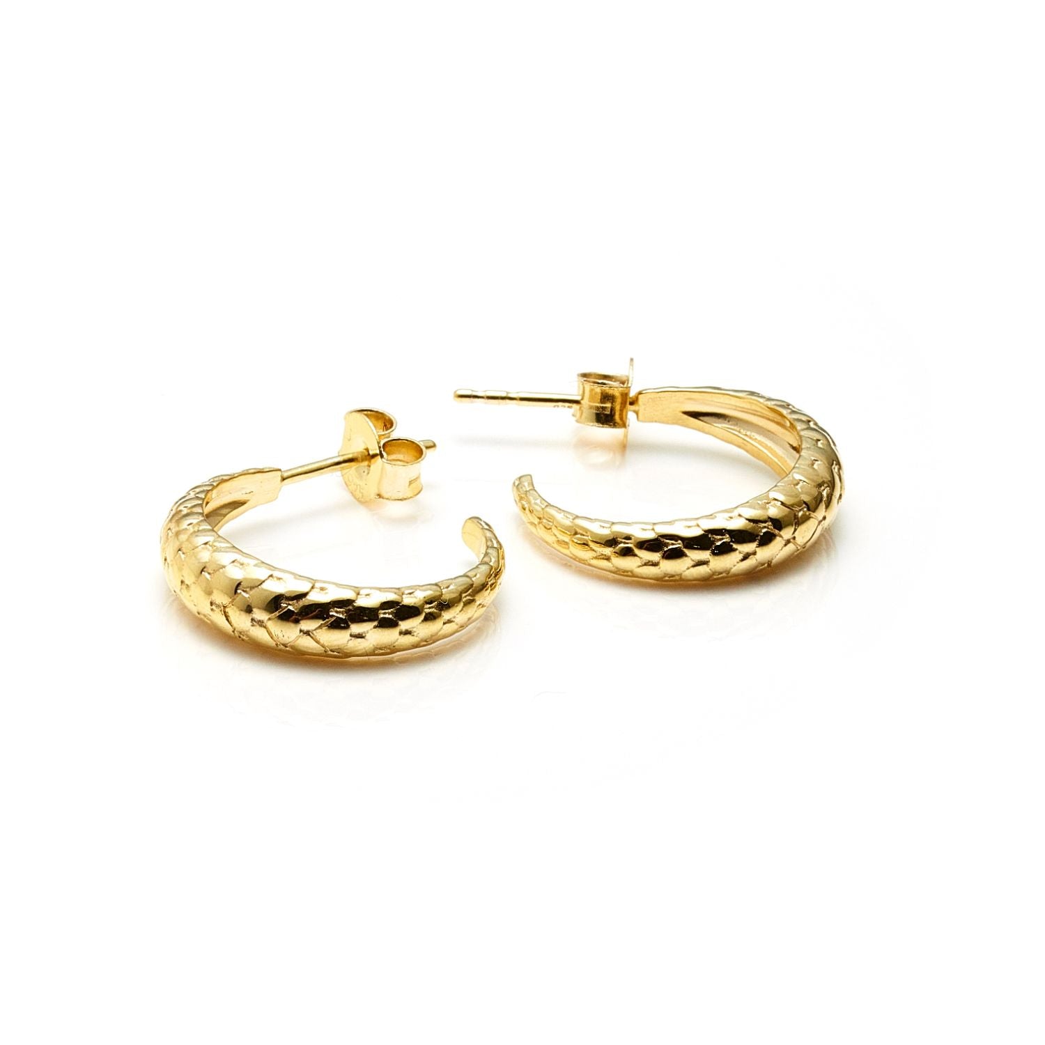 Silk & Steel Medium Infinity Hoops Gold Sterling Silver 