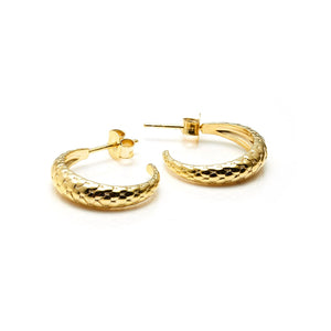 Silk & Steel Medium Infinity Hoops Gold Sterling Silver 