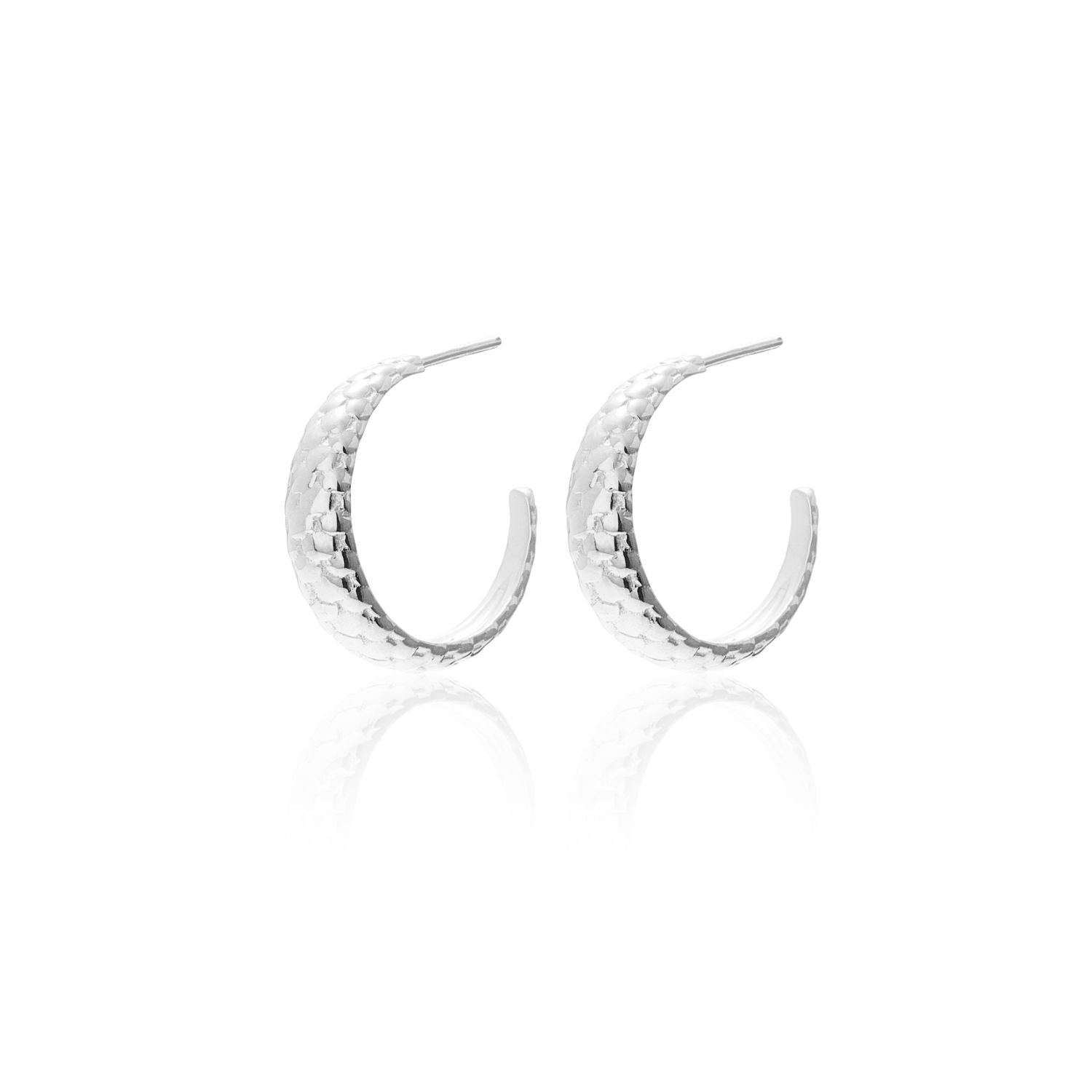 Silk & Steel Medium Infinity Hoops Sterling Silver 