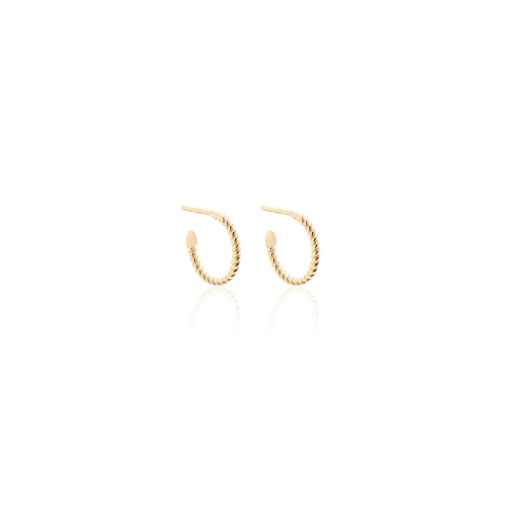 Silk & Steel Jewellery Superfine Mini Rope Hoops Gold