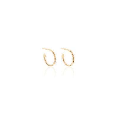 Silk & Steel Jewellery Superfine Mini Rope Hoops Gold