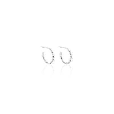 Silk & Steel Jewellery Superfine Mini Rope Hoops Silver