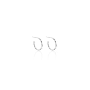 Silk & Steel Jewellery Superfine Mini Rope Hoops Silver