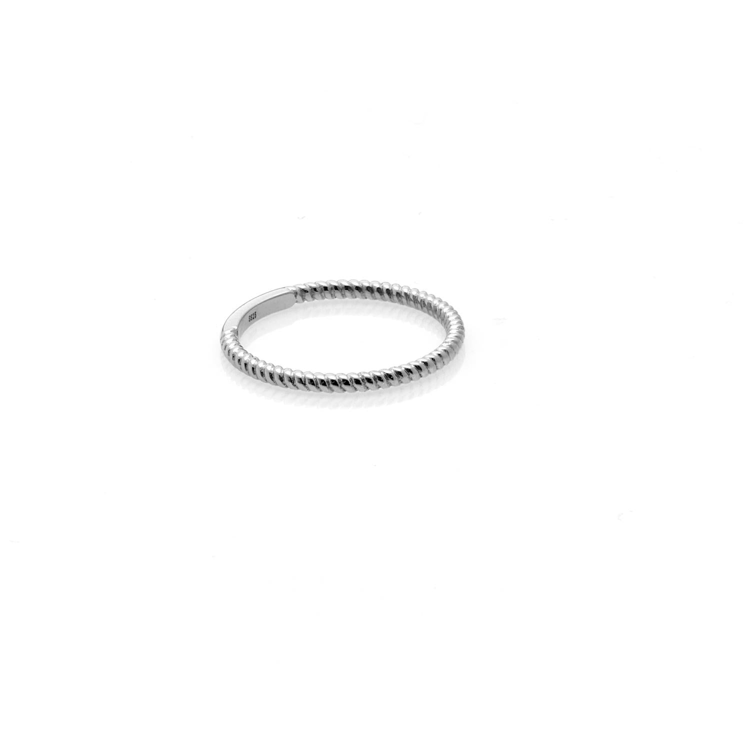Silk & Steel Jewellery Superfine Mini Rope Ring Silver
