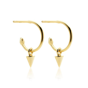 Silk & Steel Jewellery Superfine Mini Spike Hoops Gold