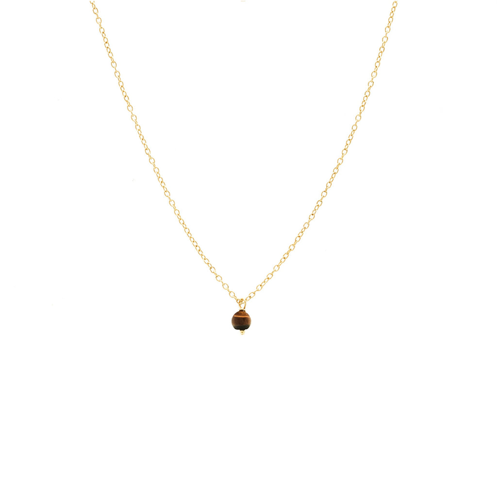 Silk & Steel Jewellery Superfine Mini Tiger's Eye Necklace Gold