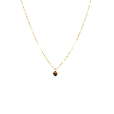 Silk & Steel Jewellery Superfine Mini Tiger's Eye Necklace Gold