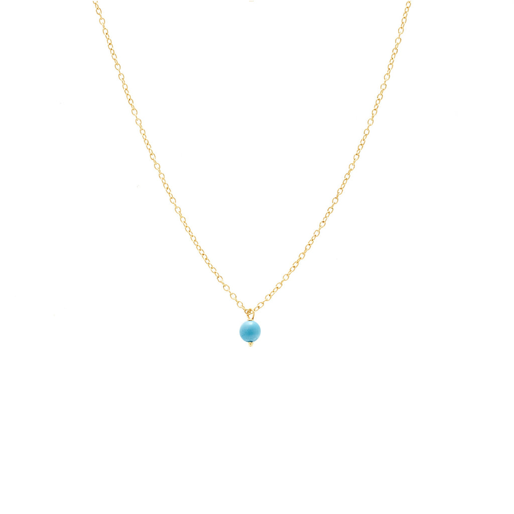 Silk & Steel Jewellery Superfine Mini Turquoise Necklace Gold