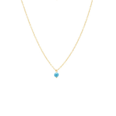 Silk & Steel Jewellery Superfine Mini Turquoise Necklace Gold