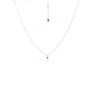 Silk & Steel Jewellery Superfine Mini Turquoise Necklace Silver