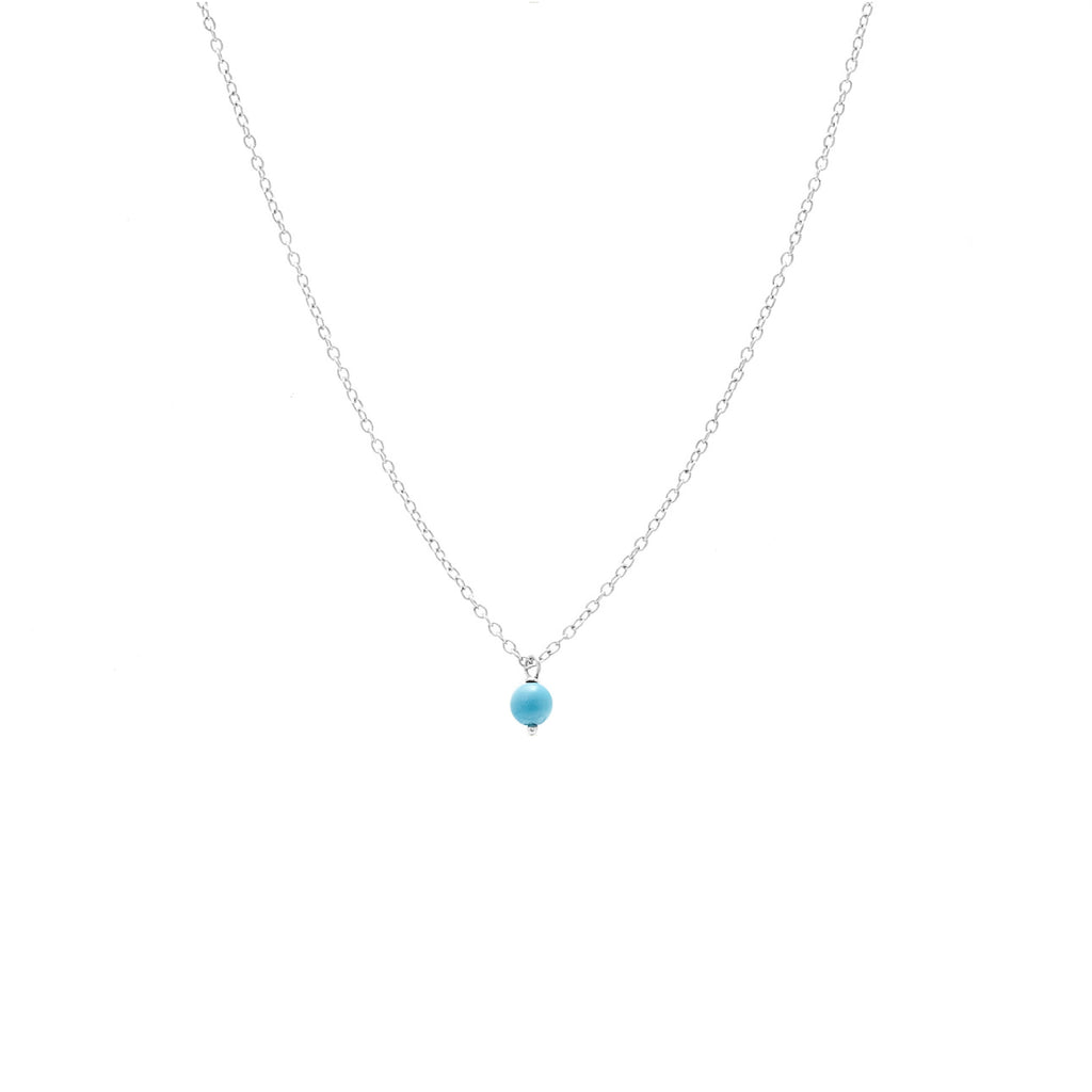 Silk & Steel Jewellery Superfine Mini Turquoise Necklace Silver
