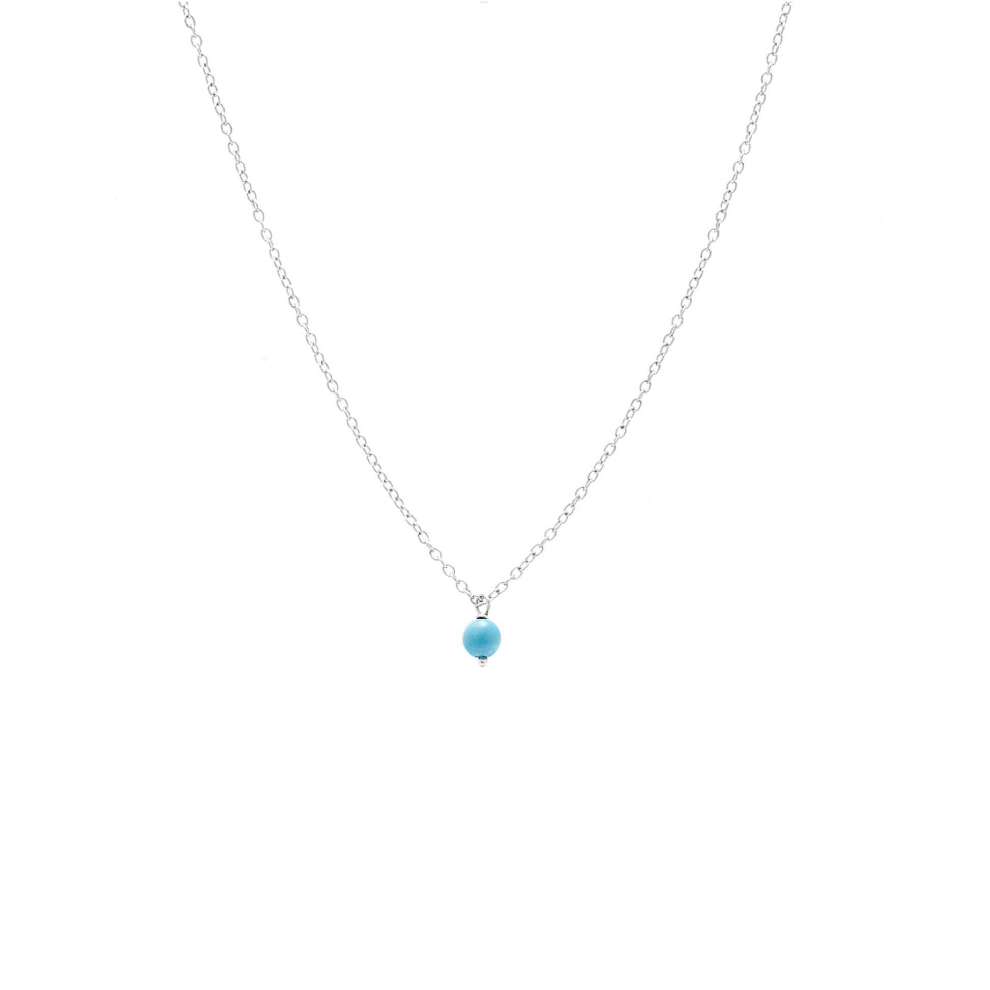 Silk & Steel Jewellery Superfine Mini Turquoise Necklace Silver