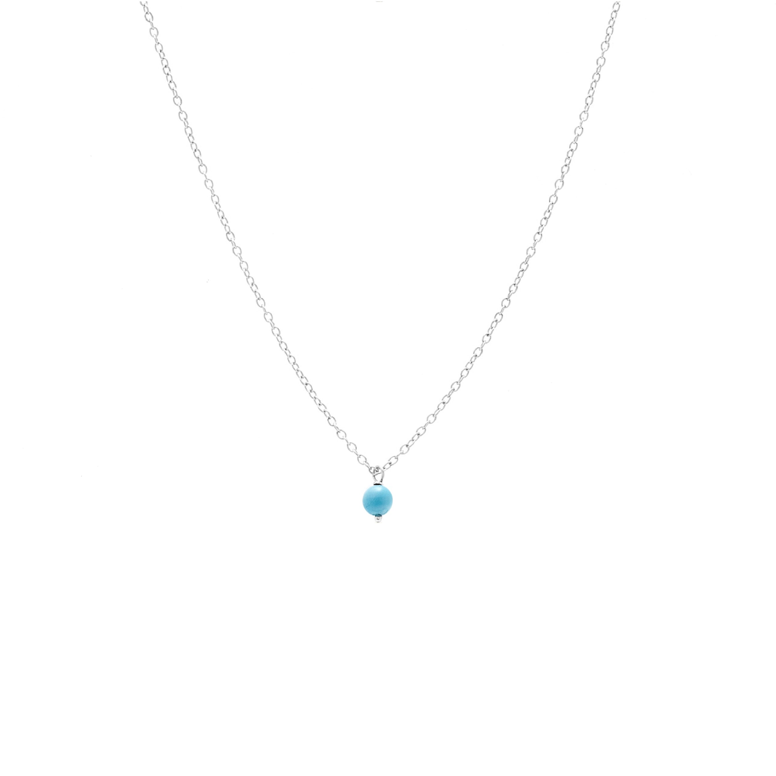 Silk & Steel Jewellery Superfine Mini Turquoise Necklace Silver