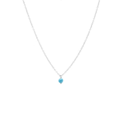 Silk & Steel Jewellery Superfine Mini Turquoise Necklace Silver