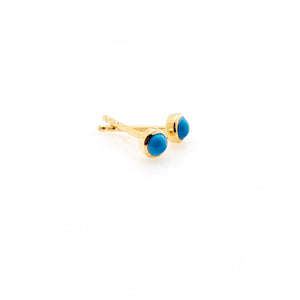 Silk & Steel Jewellery Superfine Mini Gold + Turquoise Studs