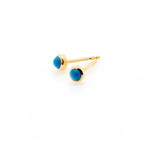 Silk & Steel Jewellery Superfine Mini Turquoise Studs Gold