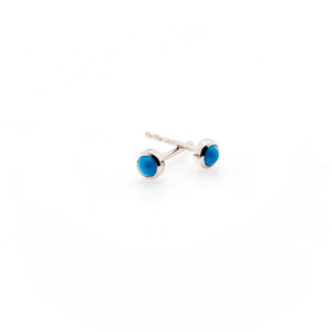 Silk & Steel Jewellery Superfine Mini Turquoise Studs Silver