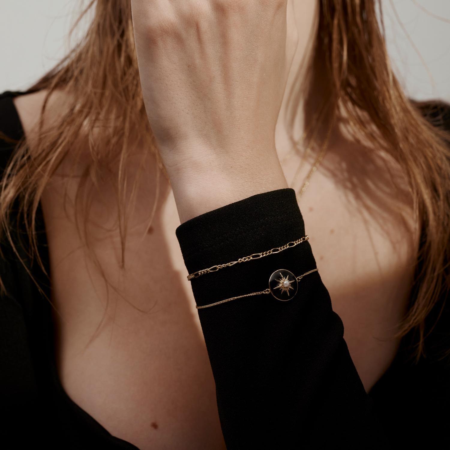 Silk & Steel Jewellery Figaro Fine Bracelet - Gold