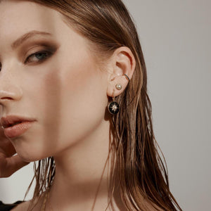 Silk & Steel Jewellery Soirée Ear Cuff - Black CZ + Gold