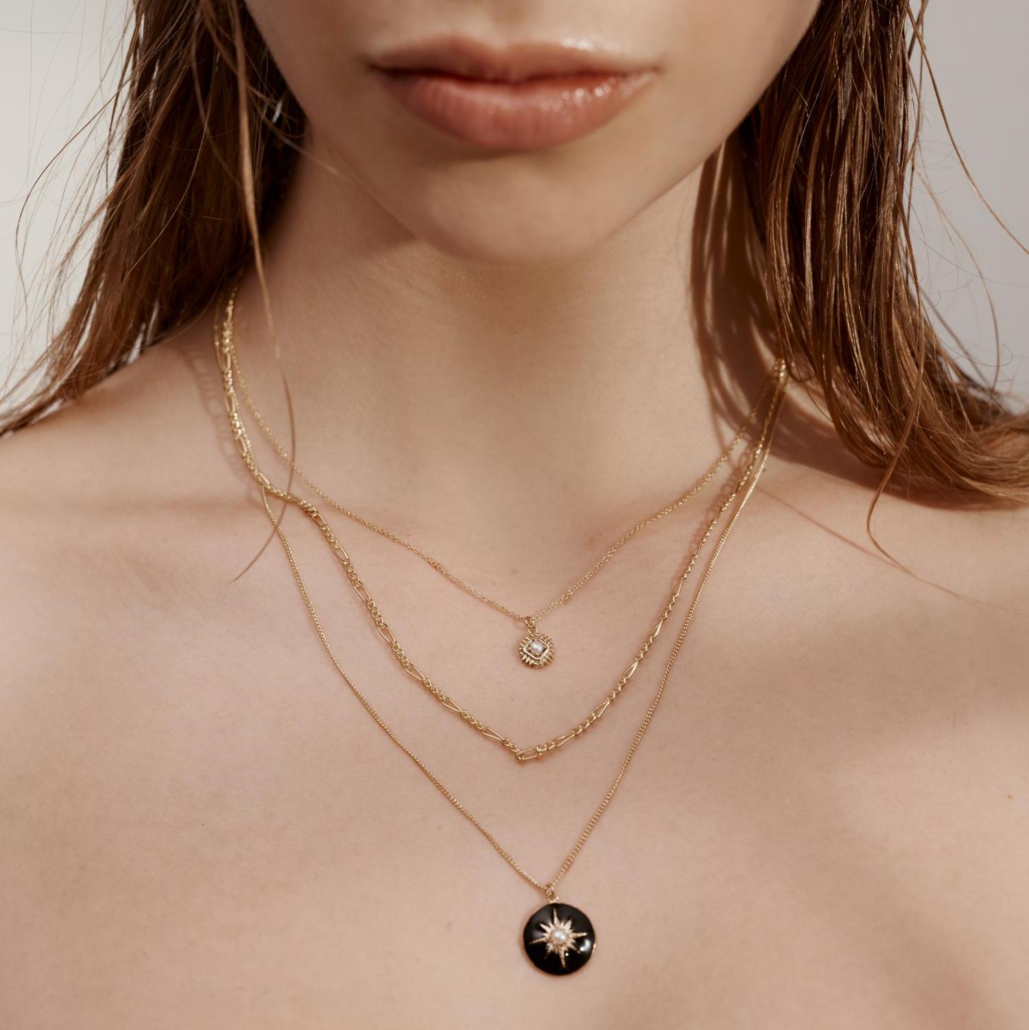 Silk & Steel Jewellery Figaro Fine Necklace - Gold
