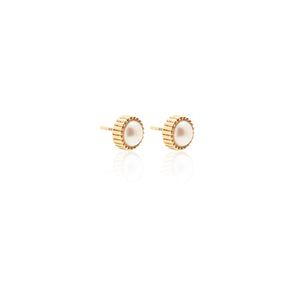 Silk & Steel Jewellery Radiant Pearl Studs Gold