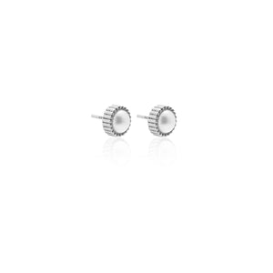 Silk & Steel Jewellery Radiant Pearl Studs Silver