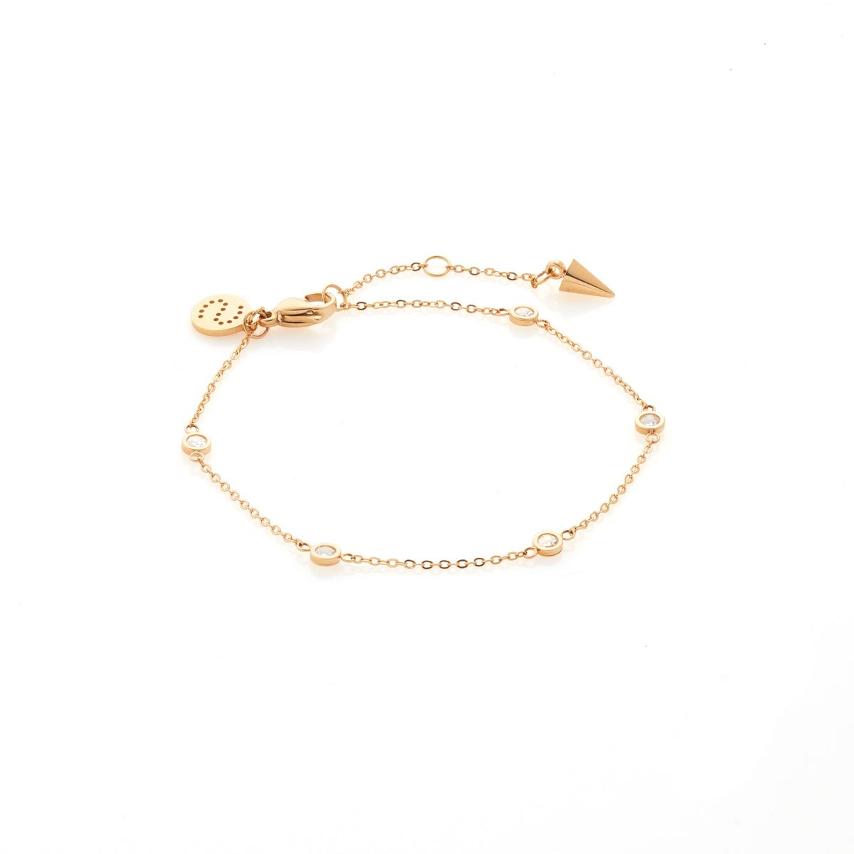 Silk & Steel Solstice Bracelet in 14k gold-plated stainless steel with cubic zirconias.