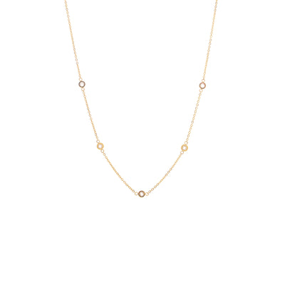 Silk & Steel Solstice Necklace in 14k gold-plated stainless steel with cubic zirconias.