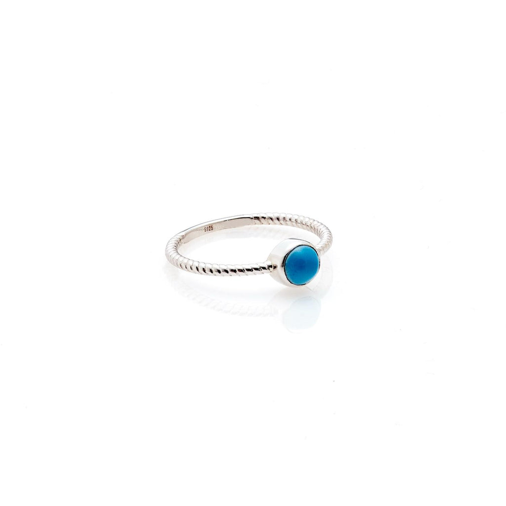 Silk & Steel Jewellery Superfine Turquoise Rope Ring Turquoise + Silver