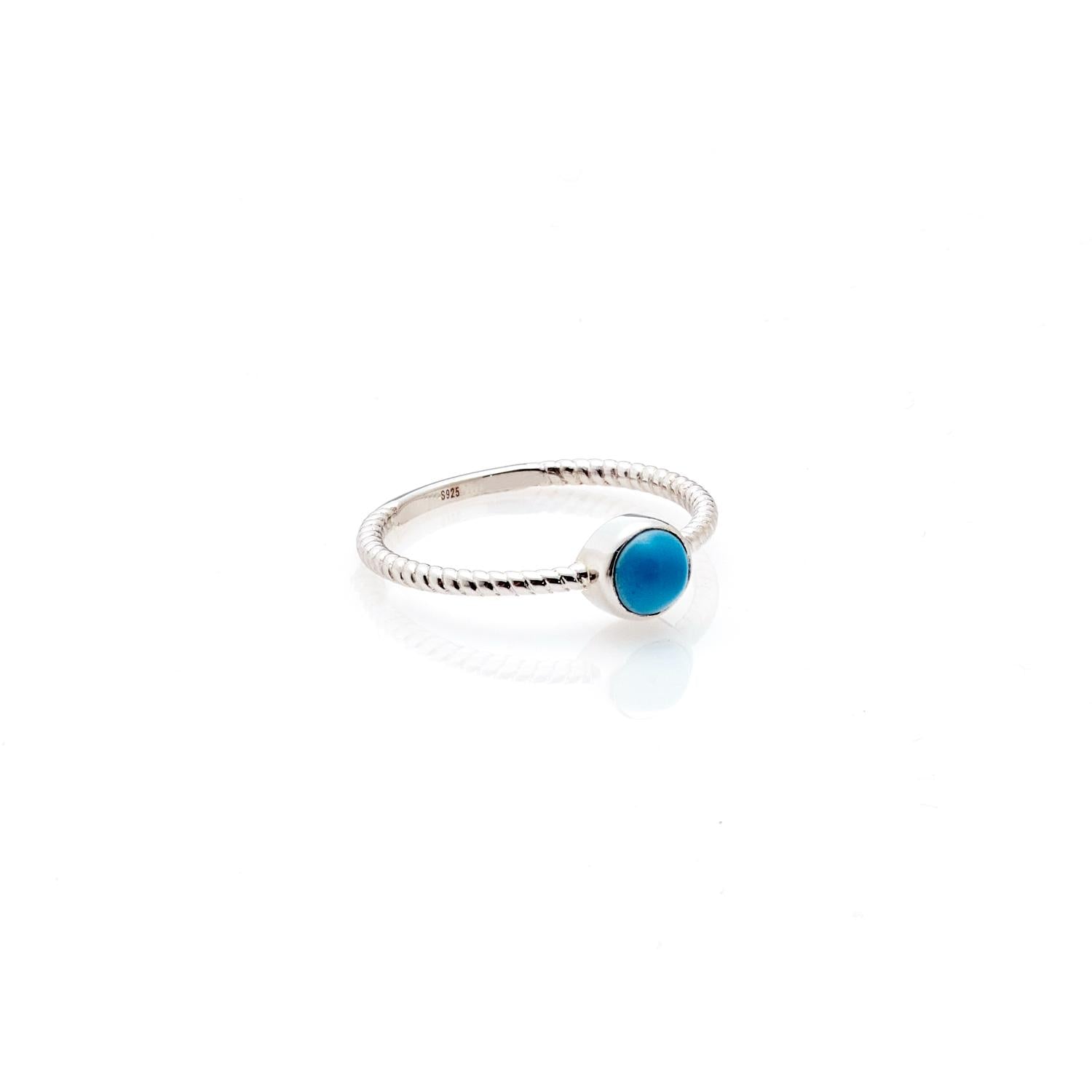 Silk & Steel Jewellery Superfine Turquoise Rope Ring Turquoise + Silver