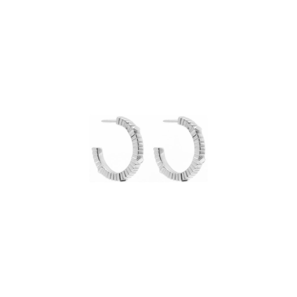 Silk & Steel Unity hoop earrings in rhodium-plated sterling silver.
