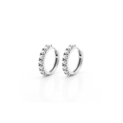 Silk & Steel Jewellery Venus Sleepers Pearl + Silver