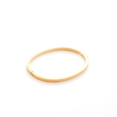 Silk & Steel Thin Voyage Bangle in 14k gold-plated stainless steel.