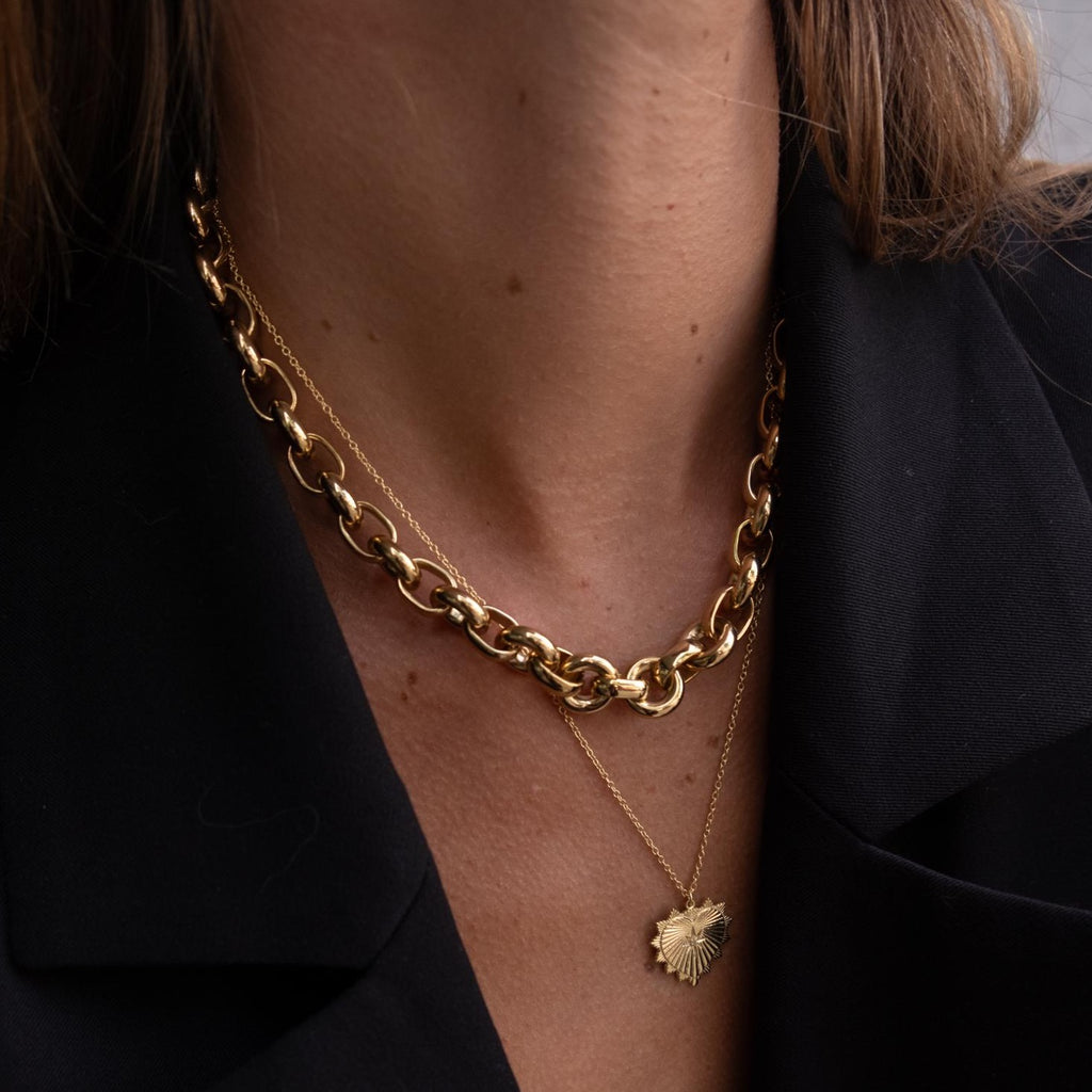 Silk & Steel Jewellery Heart of Love Talisman Necklace Gold Rose Quartz