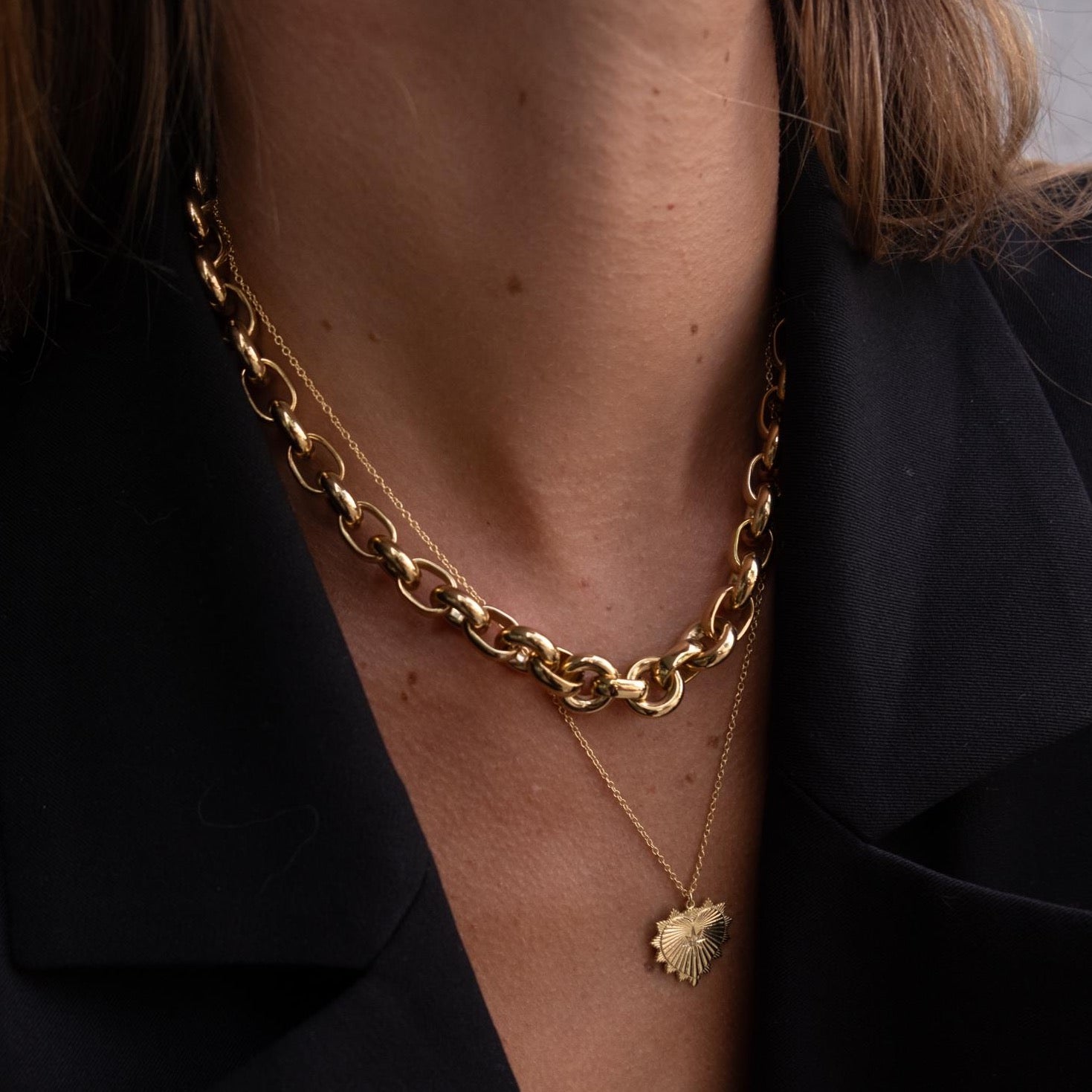 Silk & Steel Jewellery Heart of Love Talisman Necklace Gold Rose Quartz