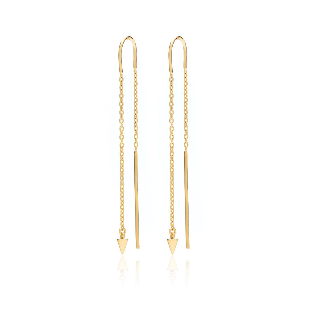 Silk & Steel Jewellery Superfine Spike Thread Earrings Gold