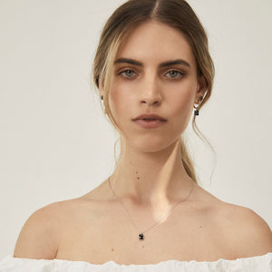 Silk & Steel Jewellery Reverie Necklace Black Spinel + Silver