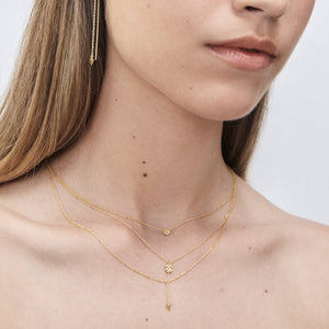 Silk & Steel Superfine Lucky Clover Gold Necklace
