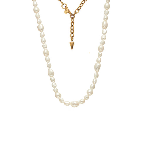 Allure Necklace in 14k gold-plated stainless steel with freshwater pearls | Silk & Steel Jewellery