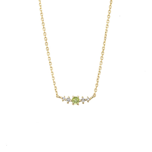 Peridot August Birthstone Necklace | 14k gold-plated Sterling Silver | Silk & Steel Jewellery