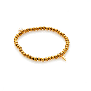 Silk & Steel Comet beaded bracelet with gold Hematite.