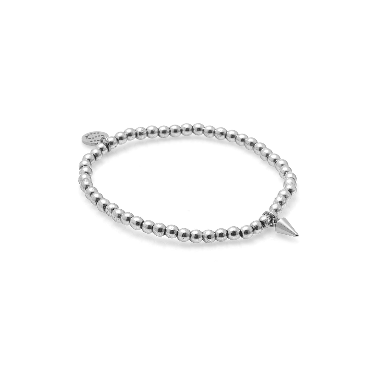 Silk & Steel Comet beaded bracelet with Silver Hematite.